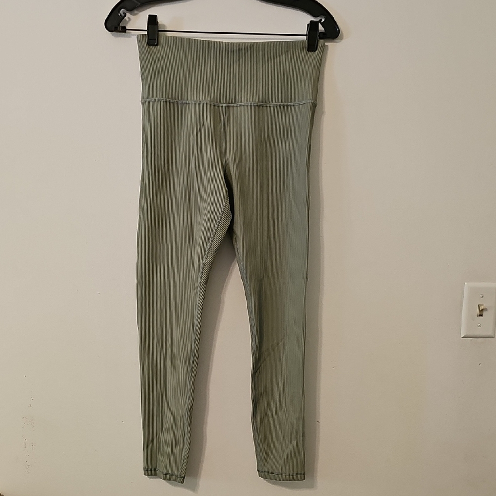 Athleta Sage Green Ribbed Leggings